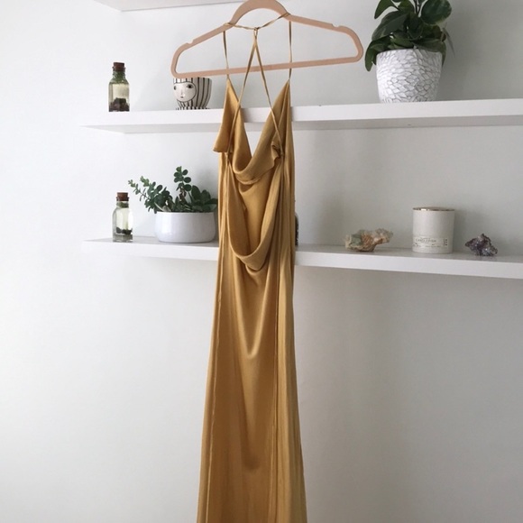 Vintage 90’s 100% Silk Dress Silk Slip Dress Tie Back Backless Maxi Slip Prom - Picture 6 of 8